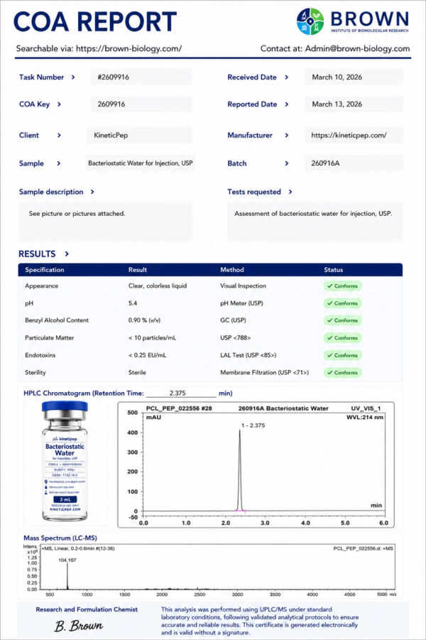 Bacteriostatic Water 3ml - Image 2